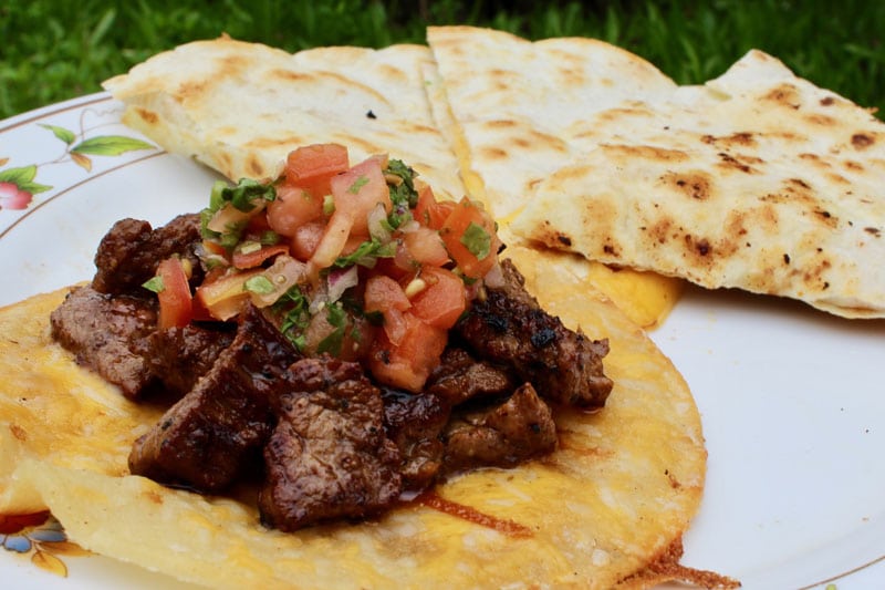 Carne Asada Taco and quesadilla from Pat's Taqueria Hanalei
