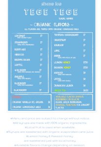 Shave Ice Tege Tege Menu